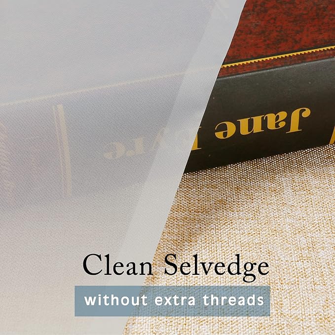 OWENIE Sheer Curtains 84 inch Length, Ivory Sheer Cutains 2 Panels Set for Bedroom/Living Room, Rod Pocket Voile Fimly Drapes, 2pcs, Each 42" W x 84" L