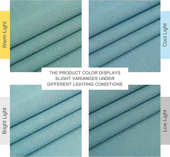 NICETOWN Greyish Blue Linen Curtains for Kitchen, Thick Flax Small Window Treatments Semi Sheer Privacy Assured with Light Through for Cafe/Bathroom, W55 x L84, 2 Panels