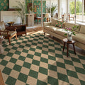 Lahome Colette Checkered Washable Rugs 8x10, Easy Jute Rug for Living Room Patio, Farmhouse Neutral Indoor Outdoor Carpet Non Slip Non Shedding Floor Carpet for Office Deck Backyard
