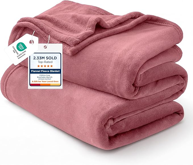 Bedsure GentleSoft Fleece Throw Blanket for Couch Dusty Rose - Lightweight Plush Fuzzy Cozy Soft Blankets and Throws for Sofa, 50x60 inches