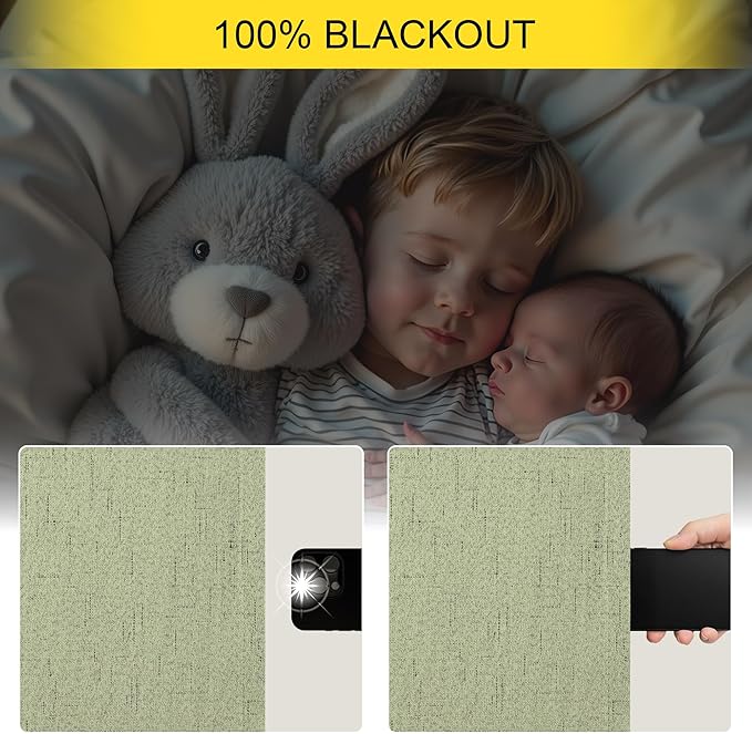 Nursery Blackout Curtains for Baby Girls Room Boys Bedroom Boho Cottagecore Cottage Core Home Decor Sage Green Curtains for Living Room 90 Inches Long 2 Panel Set Light Sage Pale Grey Green Gray Drape