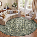 Lofus 6ft Area Rugs for Living Room, Green Washable Area Rug with Non-Slip Backing,Soft Boho Carpets for Bedroom Dining Room Home Office Indoor Nursery