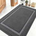 OLANLY Front Door Mat Indoor Outdoor Entrance, Waterproof All-Season, All-Weather Doormat, Sturdy Natural Rubber, Fade Resistant, Low Profile, Easy Clean Patio Porch Entryway Mat, 47x30, Grey