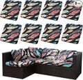 Outdoor Cushion Covers Set,8PCS Patio Furniture Couch Seat Slipcovers, Replacement for Sofa Sectional Chair(Cover，Only)