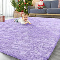 OLANLY 6x9 Machine Washable Large Area Rugs for Living Room, Bedroom, Soft Fluffy Shaggy Bedside Rug, Indoor Floor Carpet for Kids Girls and Boys, Dorms, Nursery, Home Decor Aesthetic, Light Purple
