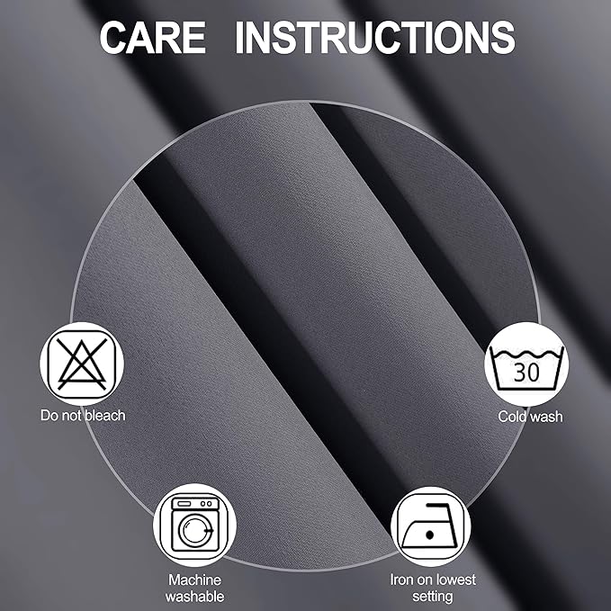 LEMOMO Grey Thermal Blackout Curtains/52 x 95 Inch/Set of 2 Panels Room Darkening Curtains for Bedroom