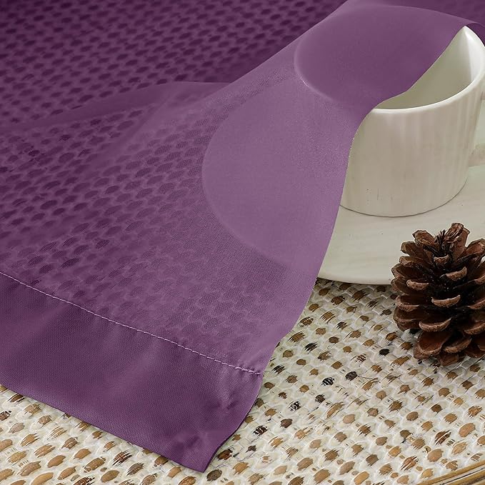 OVZME Plum Sheer Curtains 84 Inches Long 2 Panels - Soft Light Filtering Window Sheer Panels for Living Room/Bedroom, Top Dual Rod Pocket, 1 Pair, Each 42Wx84L Inches