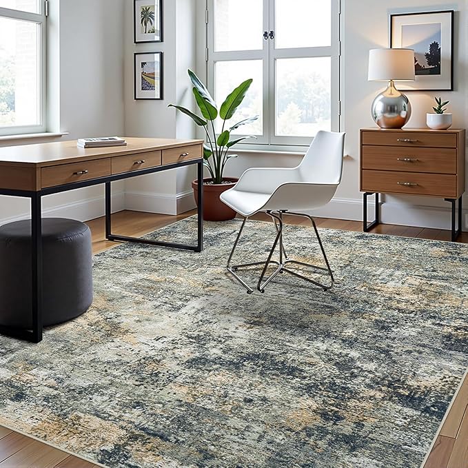 10x14 Area Rugs for Living Room Rug Washable: Abstract Large Rug Indoor Modern Carpet Non Slip for Dining Room Bedroom Nursery Home Office Multi