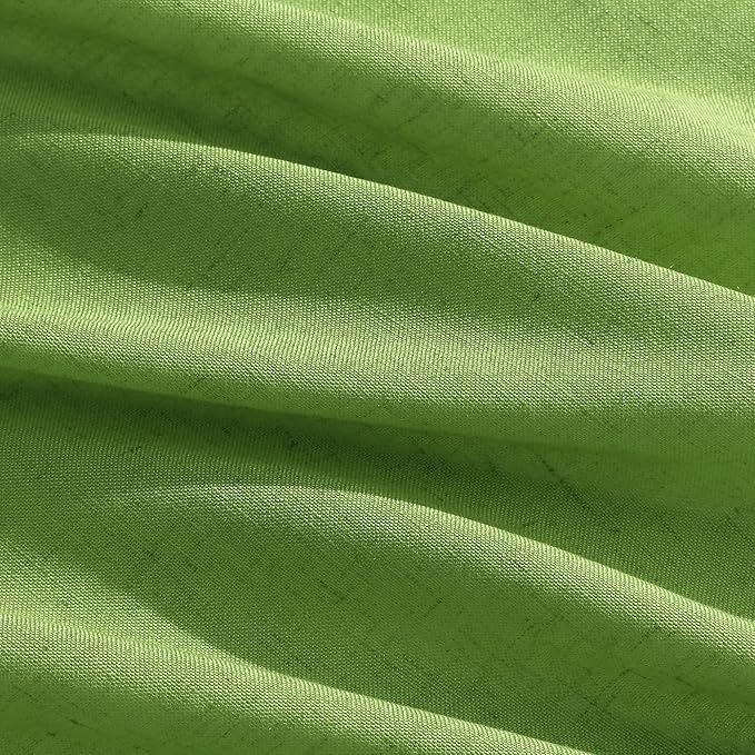 Lime Green Linen Curtains 84 Inches Long, Back Tab Light Filtering Semi Sheer Privacy Drapes for Living Room & Bedroom Simple Style, 52x84 inch, 2 Panels