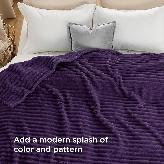 Bedsure GentleSoft Purple California King Size Blanket for Couch - Cozy Soft Blankets for Women, Cute Small Fleece Throws for Girls, Birthday Gifts for Women, 102x96 Inches