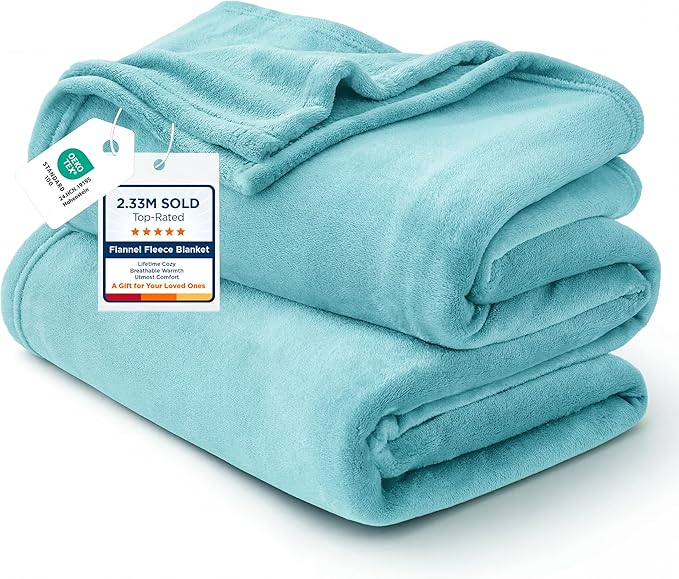 Bedsure GentleSoft Fleece Throw Blanket for Couch River Blue - Lightweight Plush Fuzzy Cozy Soft Blankets and Throws for Sofa, 50x70 inches