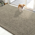 OLANLY Dog Door Mat for Muddy Paws 48x30, Absorbs Moisture and Dirt, Absorbent Non-Slip Washable Doormat, Quick Dry Chenille Mud Mat, Entry Indoor Entryway Carpet for Inside Floor, Warm Taupe