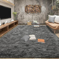 Tepook Fluffy Large Rugs for Living Room, Shag Area Rug 6x9 Soft Carpet for Bedroom, Modern Shaggy Rug for Kids Boys Girls, Plush Indoor Nursery Home Decor Rug with Non-Slip Bottom, Dark Grey