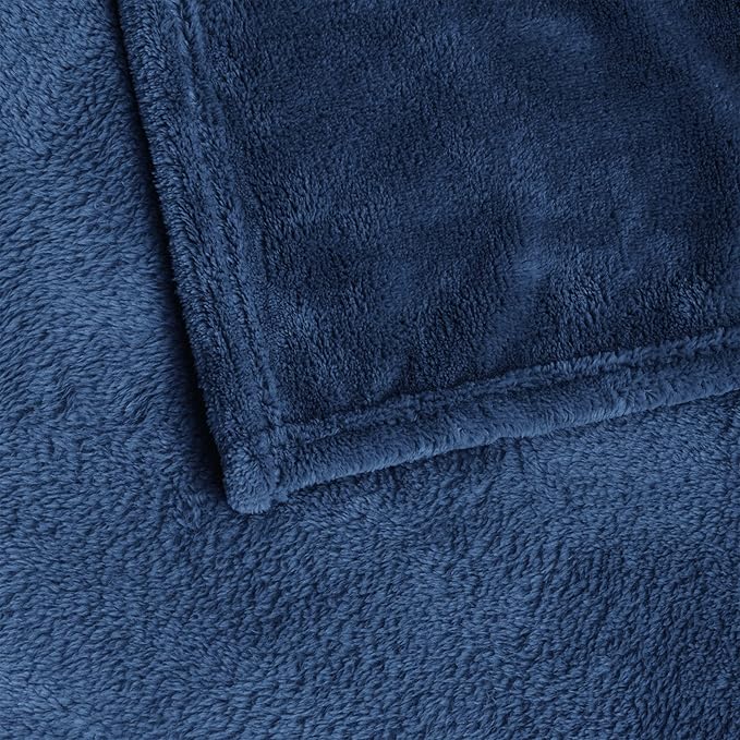 BEDELITE Fleece Blanket King Size Blankets for Bed, Luxury Plush Cozy Fuzzy Blanket 108x90 inches, Super Soft Warm Lightweight Throw Blanket All Seasons Suitable, Navy Blue