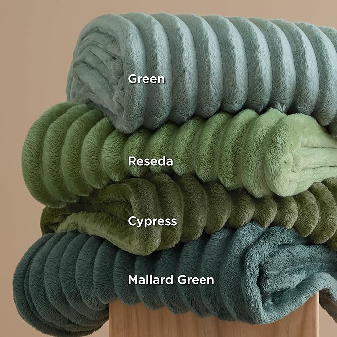 Bedsure GentleSoft Mallard Green Fleece Blanket for Couch - Cozy Soft Blankets for Women, Cute Small Throws for Girls, 60x80 Inches