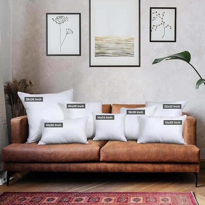 Utopia Bedding Throw Pillows (Set of 4, White) – 14 x 14 Inches Down Alternative Pillows for Bed, Sofa, and Couch - Fluffy Decorative Stuffer Pillow for Indoors & Outdoors