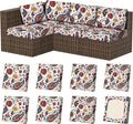 8Pcs Stretch Patio Cushion Covers, Outdoor Couch & Sofa Replacement Slipcovers for Patio Furniture Cushion Covers, Washable Reusable Furniture Protector
