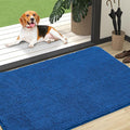 OLANLY Dog Door Mat for Muddy Paws 47x32, Absorbs Moisture and Dirt, Absorbent Non-Slip Washable Doormat, Quick Dry Chenille Mud Mat, Entry Indoor Entryway Carpet for Inside Floor, Deep Navy Blue