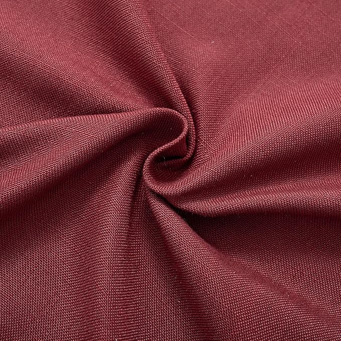 Burgundy Curtains for Living Room Back Tab Modern Farmhouse Semi Sheer Burgundy Curtains 84 inches Long 2 Panels Set Muted Neutral Window Curtain for Dining Room Bedroom 52x84