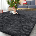 OLANLY 10x11 Machine Washable Large Area Rugs for Living Room, Bedroom, Soft Fluffy Shaggy Bedside Rug, Indoor Floor Carpet for Kids Girls and Boys, Dorms, Nursery, Home Decor Aesthetic, Black