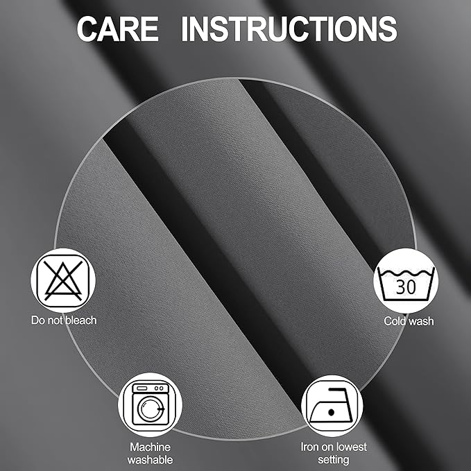 LEMOMO Grey Thermal Blackout Curtains/38 x 84 Inch/Set of 2 Panels Room Darkening Curtains for Bedroom