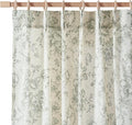 jinchan Pinch Pleated Curtains Floral Linen Blend Curtains for Living Room 96 Inches Length Green Peony Flower Printed Curtain Rod Pocket Back Tab Farmhouse Drapes with Hooks Set 2 Panels