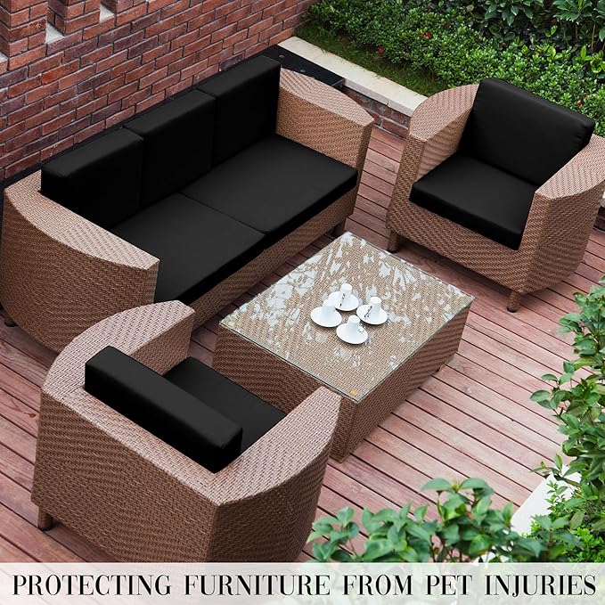 Outdoor Cushion Covers Set,12PCS Patio Furniture Couch Seat Slipcovers, Replacement for Sofa Sectional Chair(Cover，Only)
