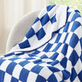 Bedsure GentleSoft Checkered Throw Blanket for Couch - Super Soft Cozy & Warm Knit Navy Blue Blankets, Breathable, Lightweight & Fluffy Plaid Blanket for Bed, Sofa, Gifts for Women Men, 50x60 Inches
