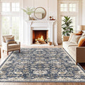 AMADA HOMEFURNISHING 5x7 Area Rugs, Washable Living Room Rug Low-Profile with Non-Slip Backing & Durable Edge Binding, Vintage 5x7 Rugs for Living Room, Bedroom, Dining Room
