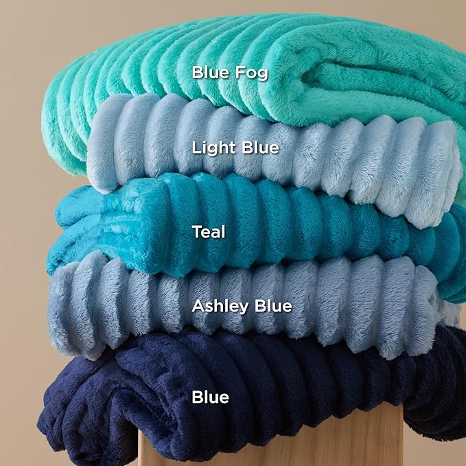 Bedsure GentleSoft Navy Fleece Blanket for Couch - Cozy Soft Blankets for Women, Cute Small Throws for Girls, 108x90 Inches