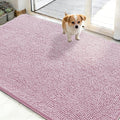 OLANLY Dog Door Mat for Muddy Paws 48x30, Absorbs Moisture and Dirt, Absorbent Non-Slip Washable Doormat, Quick Dry Chenille Mud Mat for Dogs, Entry Indoor Entryway Carpet for Inside Floor, Dusty Rose