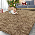 OLANLY 6x9 Machine Washable Large Area Rugs for Living Room, Bedroom, Soft Fluffy Shaggy Bedside Rug, Indoor Floor Carpet for Kids Girls and Boys, Dorms, Nursery, Home Decor Aesthetic, Taupe