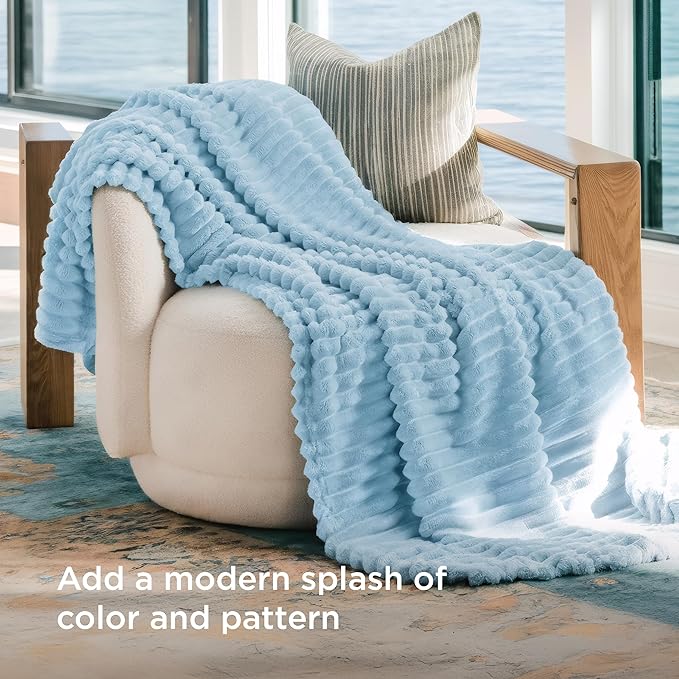 Bedsure GentleSoft Blue Twin XL Blanket for Bed - Cozy Soft Blankets for Women, Cute Small Fleece Throws for Girls, Birthday Gifts for Women Decor Gifts, Light Blue, 66x90 Inches
