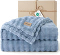 Bedsure 3D Fleece Bubble Blanket - GentleSoft Blue Queen Blanket for for Bed Sofa Room Decor - Luxury Soft Cozy Spring Gifts for Kids Girls, Lightweight, All Seasons, Celestial Blue, 90"×90"