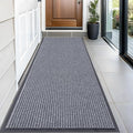 OLANLY Front Door Mat Indoor Outdoor Entrance, Waterproof Heavy Duty Doormat, Fade Resistant, Low Profile, Easy Clean Patio Porch Welcome Floor Mats for Entry, 59x23, Light Gray