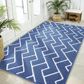 OLANLY Front Door Mat, Non-Slip Rubber Backing, Dirt Resistant and Absorbent, Washable, Easy to Clean Low-Profile Indoor Doormat for Back Door, Entryway, Inside Entrance, 59x35, Navy