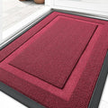 OLANLY Front Door Mat Indoor Outdoor Entrance, Waterproof All-Season, All-Weather Doormat, Sturdy Natural Rubber, Low Profile, Easy Clean Patio Porch Entryway Mat, 29.5x17, Burgundy