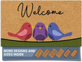 Barnyard Designs Natural Coco Coir Spring Birds Doormat - Large Cute Non-Slip Heavy Duty Backing Door Mat for Outside Entrance or Porch Entry, Brown (17x30, Spring Birds)