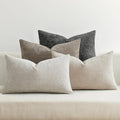 MIULEE Pack of 4 Couch Throw Pillow Covers 12x20 Inch Neutral Soft Decorative Chenille Pillow Covers Farmhouse Boho Accent Cushion Covers for Mid Century Modern Spring Decor Sofa Bedroom Living Room