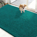 OLANLY Dog Door Mat for Muddy Paws 48x30, Absorbs Moisture and Dirt, Absorbent Non-Slip Washable Doormat, Quick Dry Chenille Mud Mat for Dogs, Entry Indoor Entryway Carpet for Inside Floor, Lake Blue