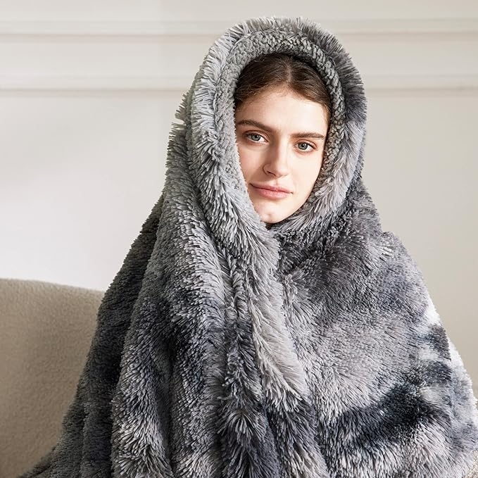 Bedsure GentleSoft Fluffy Fuzzy Faux Fur Throw Blanket for Couch, Soft Sherpa Fleece Cozy Gifts for Women, Plush Bed Blanket Room Decor for Men, Thick Warm Minky Teen Gifts Winter Bedding