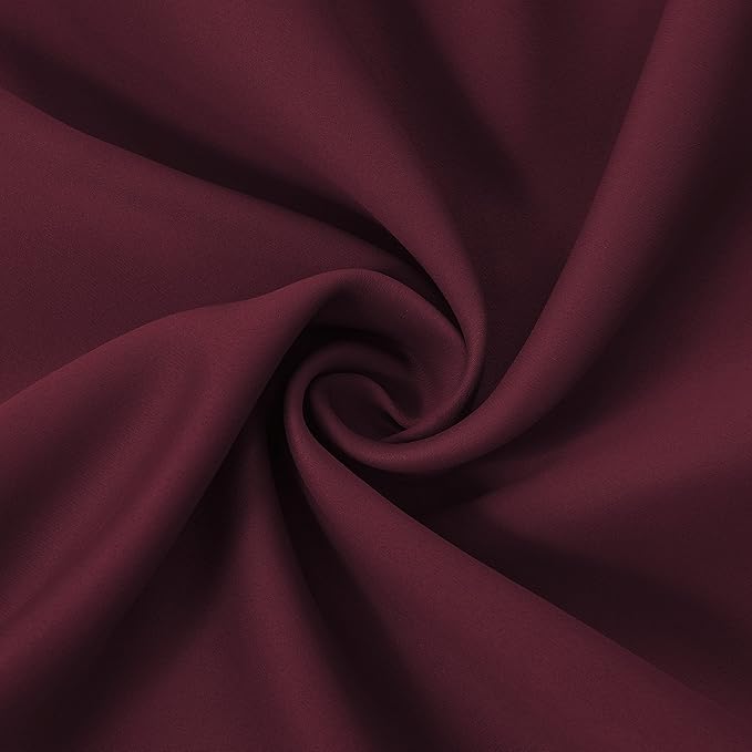 LEMOMO Burgundy Red Thermal Blackout Curtains/52 x 84 Inch/Set of 2 Panels Room Darkening Curtains for Bedroom