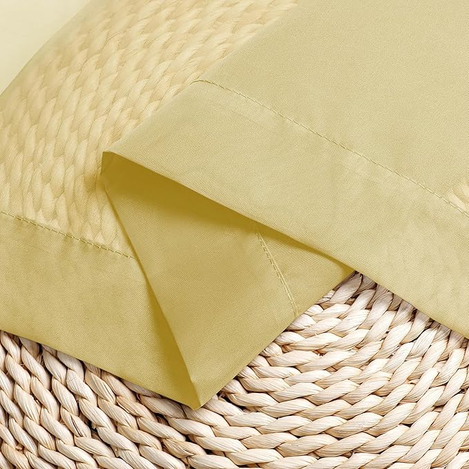 Chyhomenyc Mustard Yellow Short Sheer Curtains 24 inch Length, Light Filtering Half Window Curtians for Kitchen, Elegant Small Curtain for Basement Bathroom Cabinet, 42Wx24L inches, 2 Panels