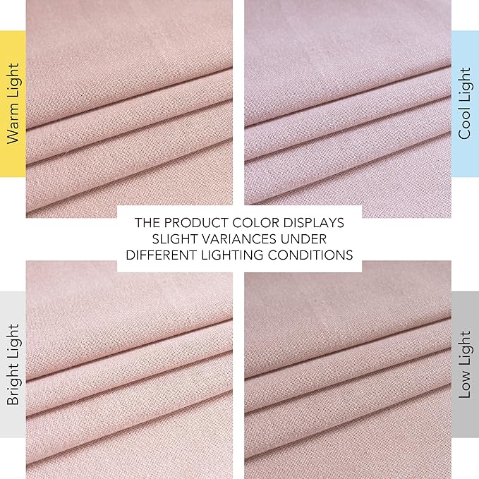NICETOWN Thick Linen Light Pink Curtains for Kids Room, Grommet Flax Linen Privacy Added with Light Filtering Window Treatments for Girls Room, W55 x L96, 2 Panels