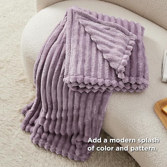 Bedsure GentleSoft Light Purple Fleece Blanket for Couch - Cozy Soft Blankets for Women, Cute Small Throws for Girls, 50x70 Inches