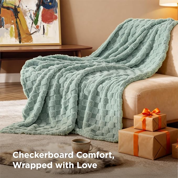 Bedsure GentleSoft Sage Green Throw Blanket for Couch - Super Soft Cozy Blankets Gifts for Kids Girls, Cute Small Fleece Throws for Bedroom Home Decor, 50x70 Inches