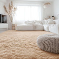 OLANLY 7x12 Machine Washable Large Area Rugs for Living Room, Bedroom, Soft Fluffy Shaggy Bedside Rug, Indoor Floor Carpet for Kids Girls and Boys, Dorms, Nursery, Home Decor Aesthetic, Beige