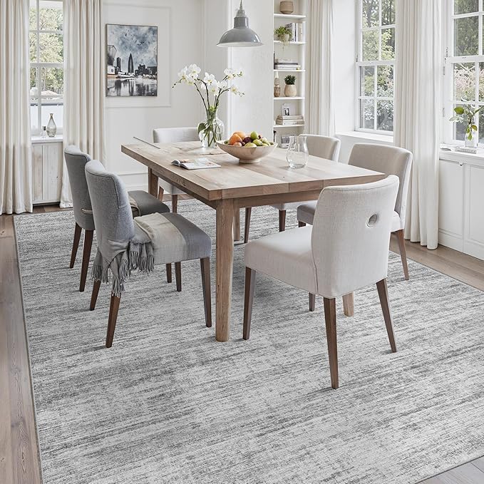 8x10 Area Rugs for Living Room,Modern Abstract Non-Slip Backing Washable Rugs,Soft Thin Large Area Rug，Stain Resistant Carpets for Bedroom Dining Room Home Decor
