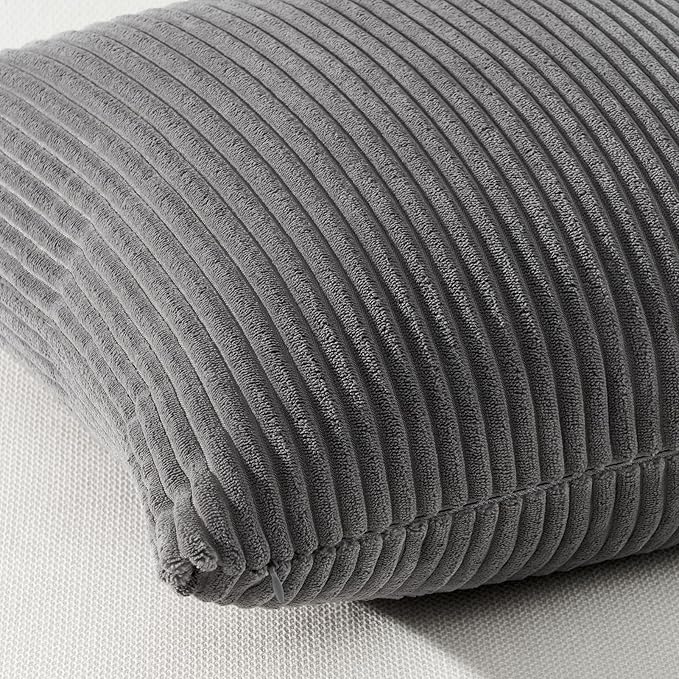 Topfinel Dark Grey Throw Pillow Covers Set of 4,Soft Velvet Modern Double-Sided Designs,Decorative Cushion CasesMix and Match for Home Decor, Pillow Inserts Not Included (20x20 inch)