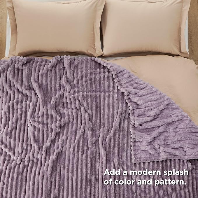 Bedsure GentleSoft Light Purple Fleece Blanket for Couch - Cozy Soft Blankets for Women, Cute Small Throws for Girls, 108x90 Inches
